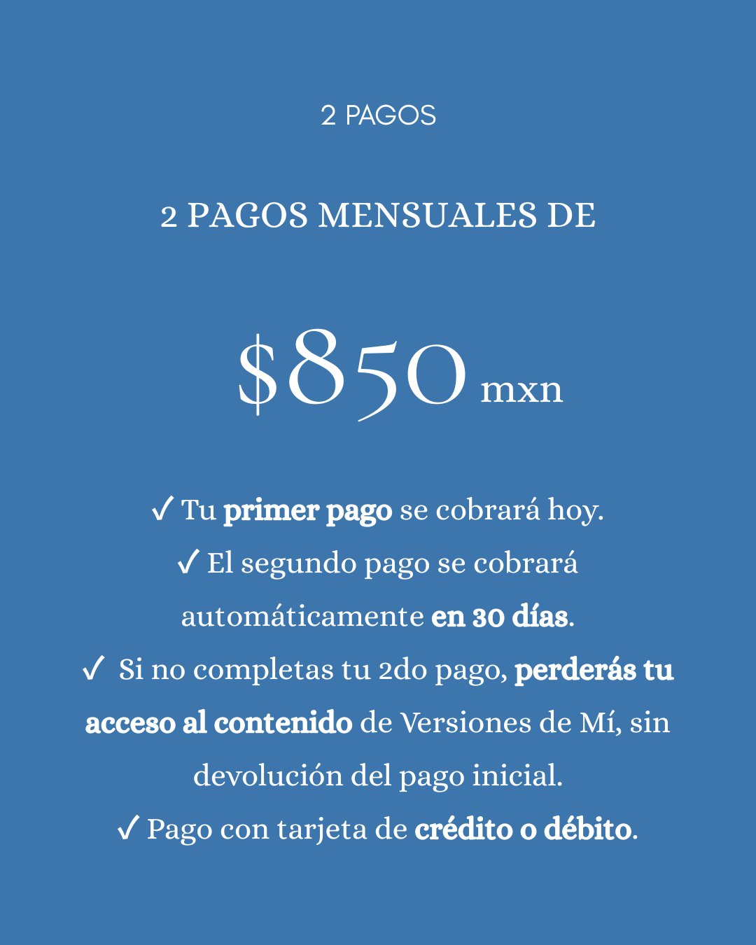 2  pagos mensuales