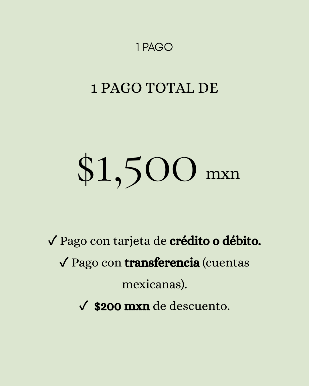 1 pago total